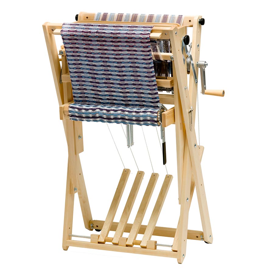 Image of a folded Schacht Wolf Pup Loom with 4 treadles.