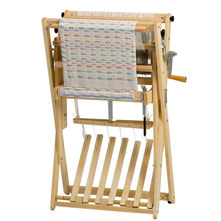 Image of a folded Schacht Wolf Pup Loom with 6 treadles.