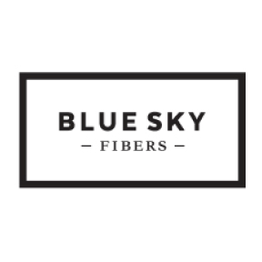 Black and white logo for Blue Sky Fibers