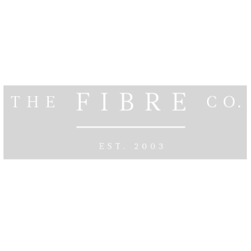 Light Grey and White The Fibre Co, logo. 