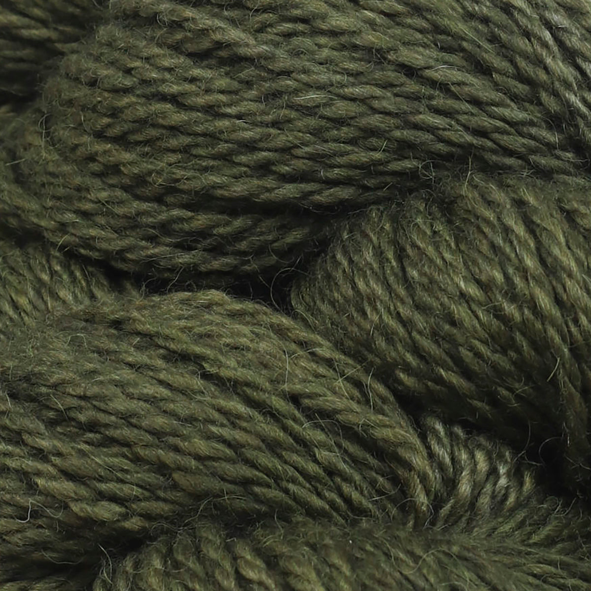 Detail of The Fibre Co. Tundra Greenland, an earthy moss green