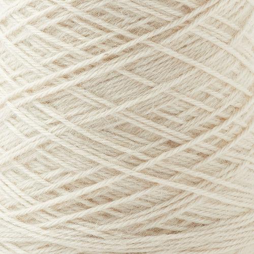 Detail of Gist Yarn Ode Cream, a bright warm off white. 