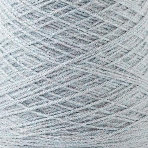 Detail of Gist Yarn Ode Daylight, a bright light sky blue with grey undetones.