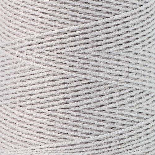 detail of Gist Yarn 3/2 Cotton in Mist, a pale cool grey. 