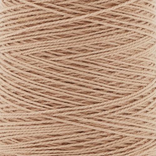 detail of Gist Yarn 3/2 Cotton in Toffee, a warm pale brown. 