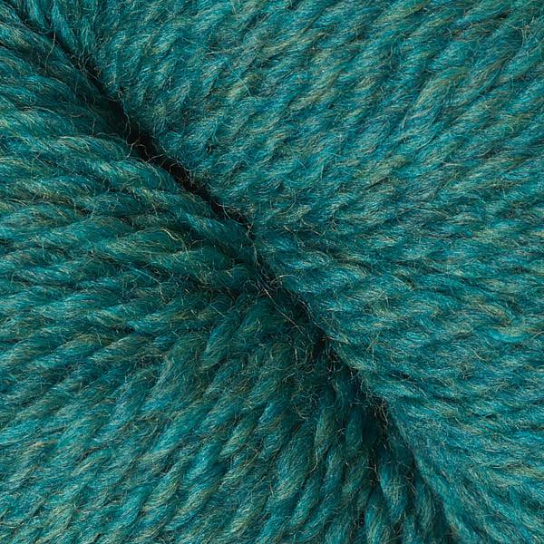 Detail of Berroco Mercado Bay 4137, a heathered medium seafoam green. 