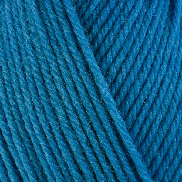 Detail of Berroco Ultra Wool Chunky River 4326 a bright blue.