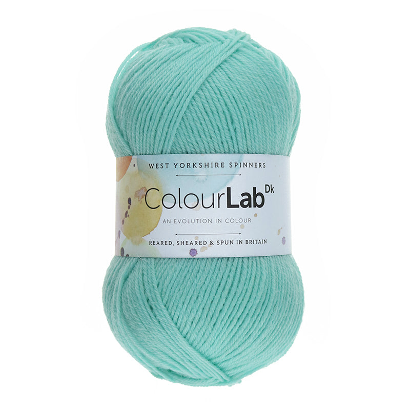 West Yorkshire Spinners Colour Lab DK in Aqua Green, a seafoam green color.