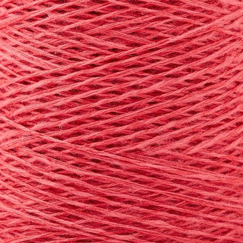 Detail of Duet Coral, a bright, medium pink with orange tones. 