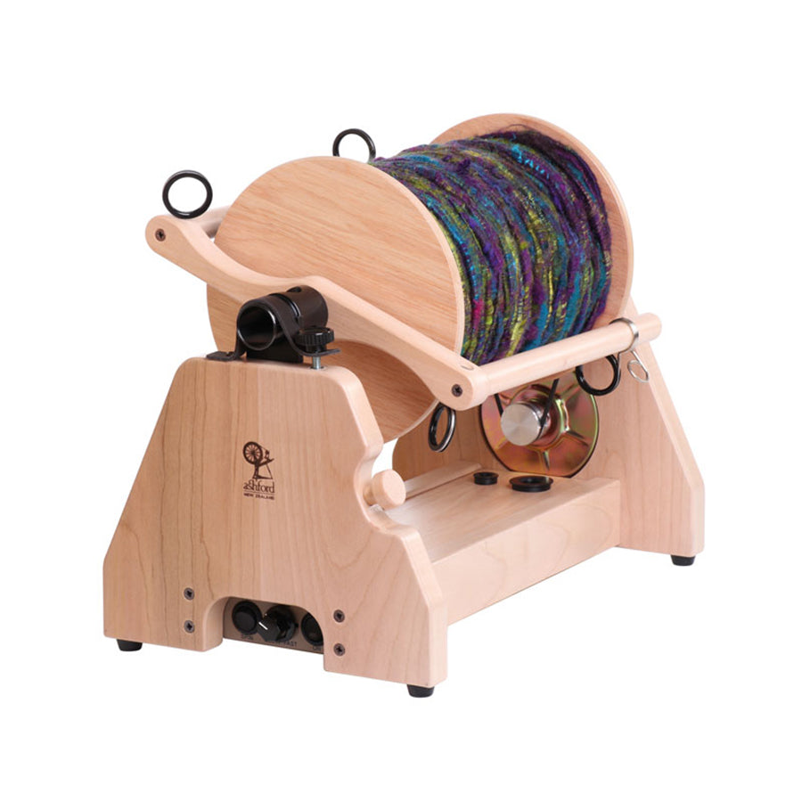 Front view of the Ashford Super Jumbo e-spinner + Bobbin. 