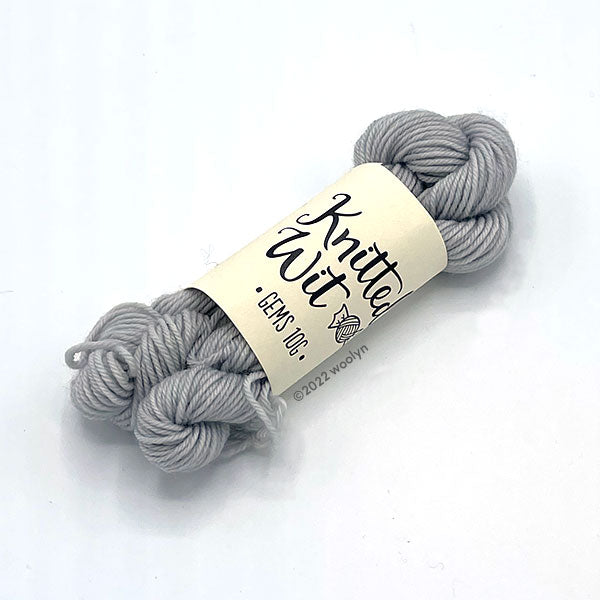 Knitted Wit Gems Ghostly a light grey color.