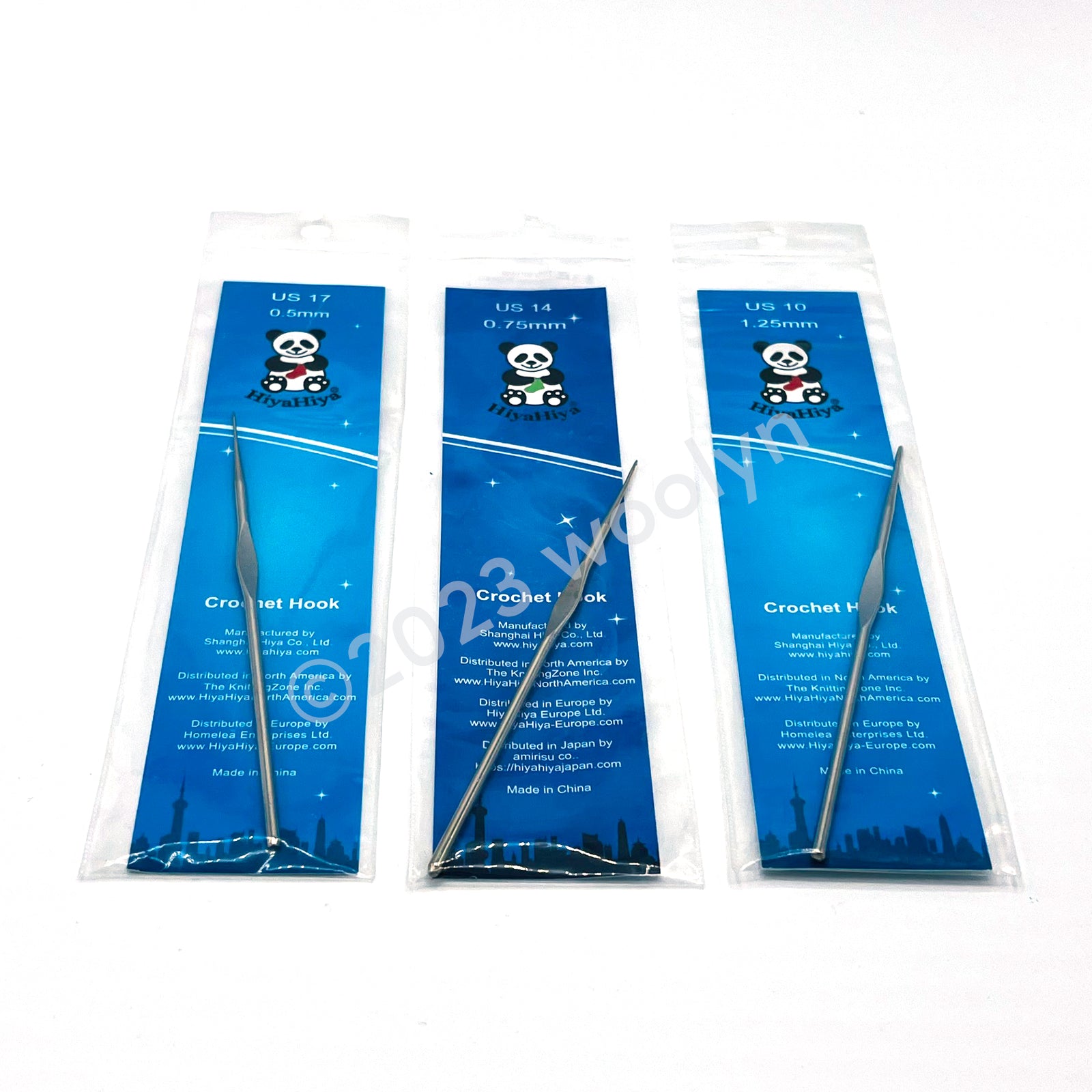 HiyaHiya metal crochet hooks in a variety of sizes