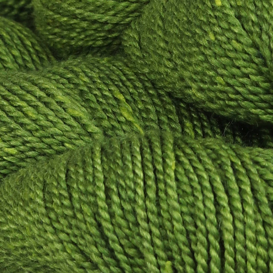 Detail image of The Fibre Co Acadia in Jack Pine, a heathered grass green.