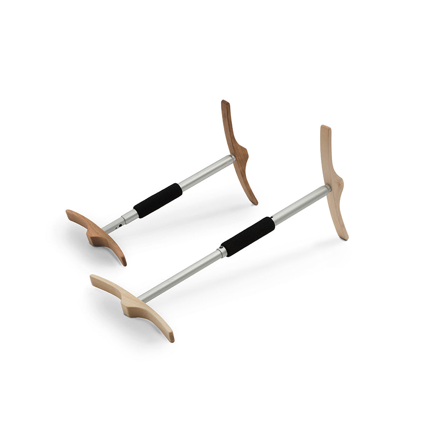 Schacht Niddy Noddy in cherry and maple and adjustable in size.