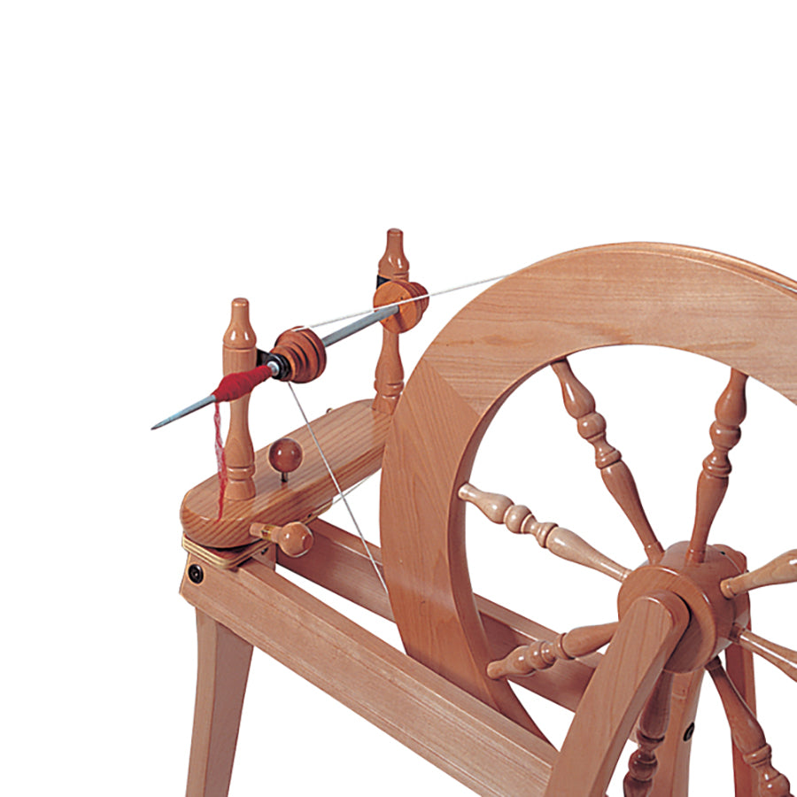 Detain of the quill spindle on the Ashford Elizabeth spinning wheel. 