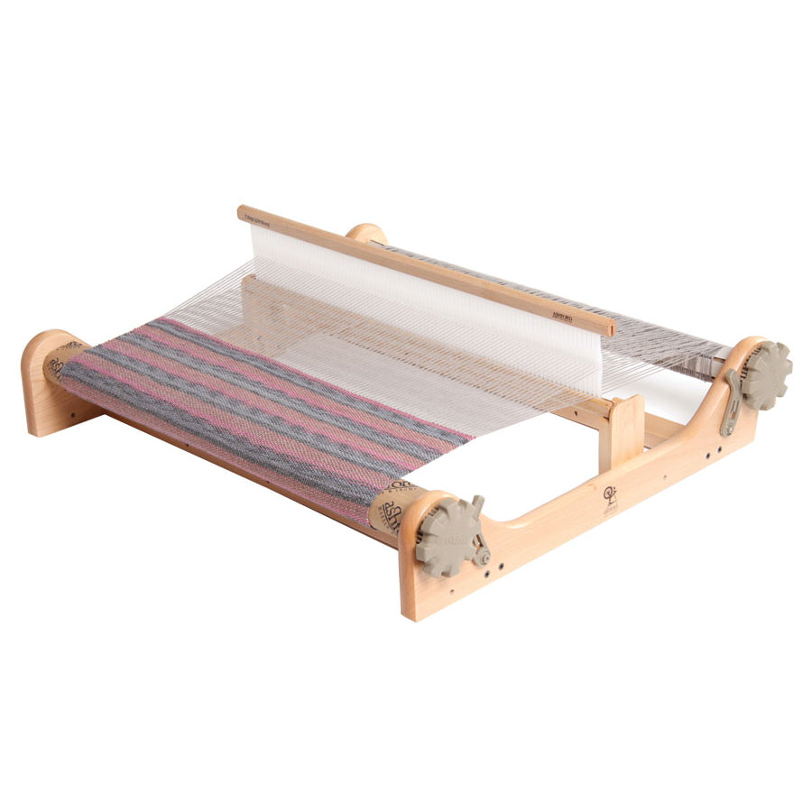 Angled front view of the 20-inch Ashford Rigid Heddle Loom.  
