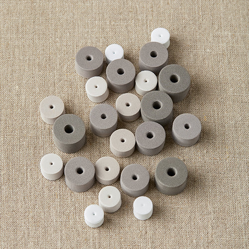 Cocoknits stitch stoppers in shades of grey. 24 Pieces. 