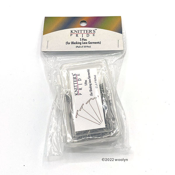 Image of Knitter's Pride T-Pins. 50 in a pack with a plastic box.
