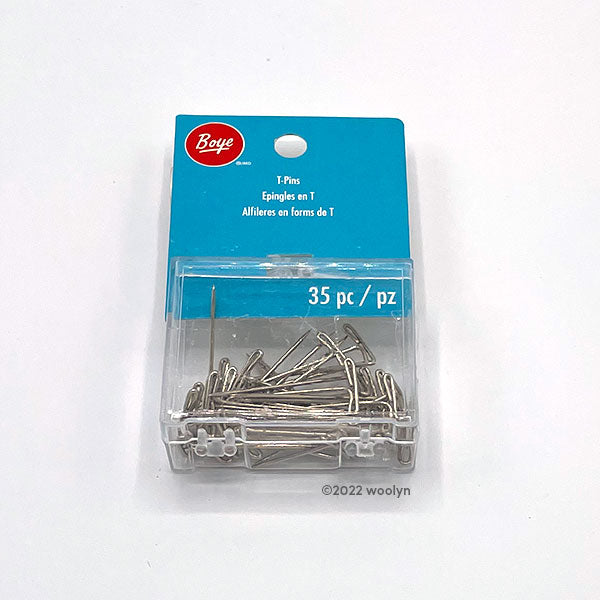 35 metal tpins in a plastic box. 