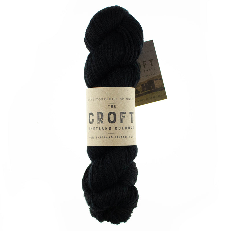 West Yorkshire Spinners The Croft Shetland Colours in Voxter a solid black color.
