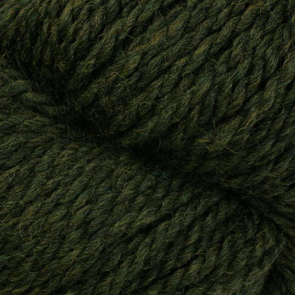 Detail of Berroco Mercado Bosque 4144, a dark green.