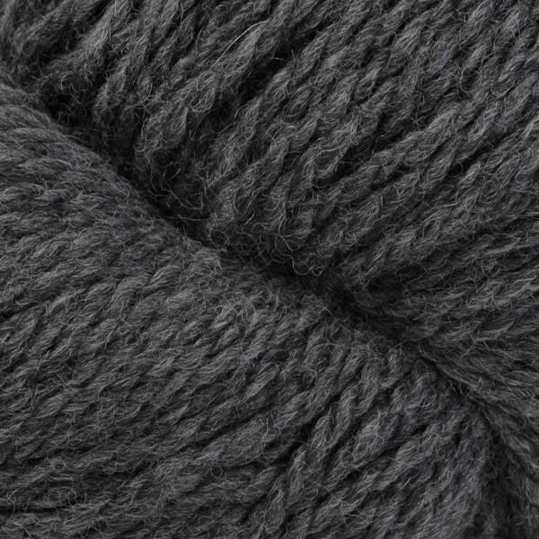 Detail of Berroco Mercado Fumar 4107, a dark charcoal grey.