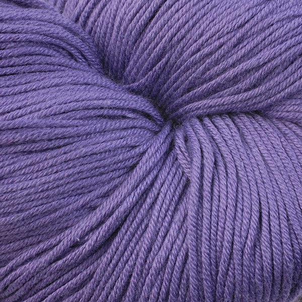 Detail of Berroco Modern Cotton in Viola 6633, a medium purple with cool undertones.