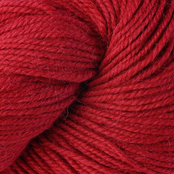 Detail of Berroco Ultra Alpaca in Cardinal 6234, a bright red.