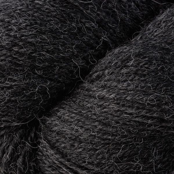 Detail of Berroco Ultra Alpaca in Charcoal Mix 6289, a dark grey.