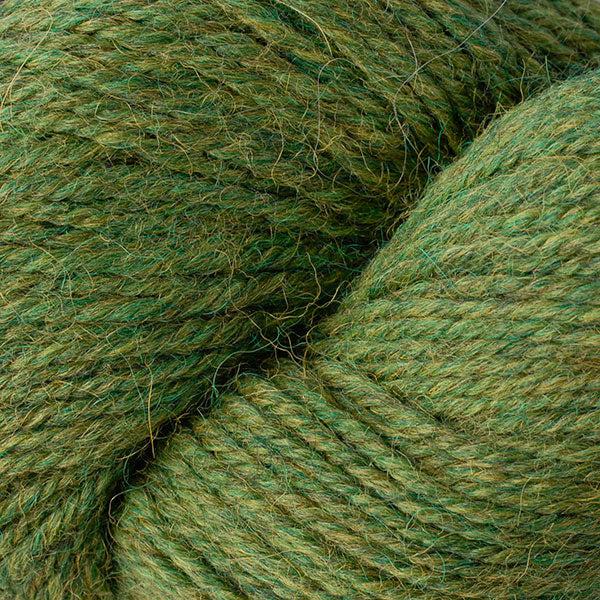 Detail of Berroco Ultra Alpaca in Irwyn Green 6273, a heathered bright green and yellow.