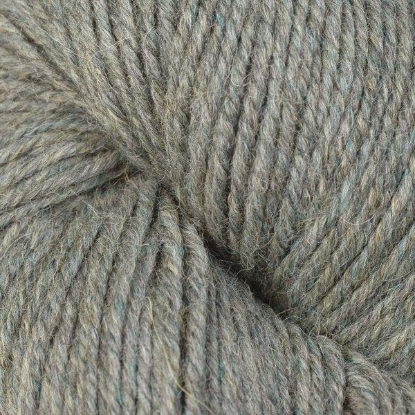 Detail of Berroco Ultra Alpaca in Lunar Mix 62188, a heathered medium green grey.