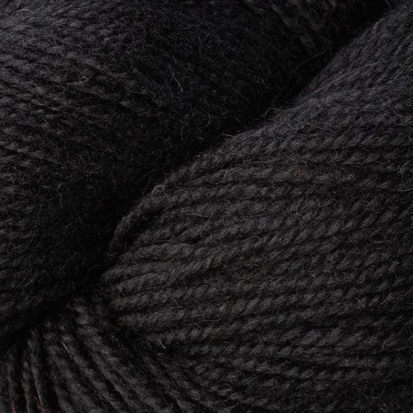 Detail of Berroco Ultra Alpaca in Pitch Black 6245, a solid black.