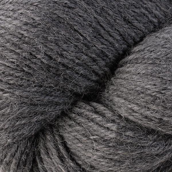 Detail of Berroco Ultra Alpaca in Salt + Pepper 6207, a dark brownish grey.