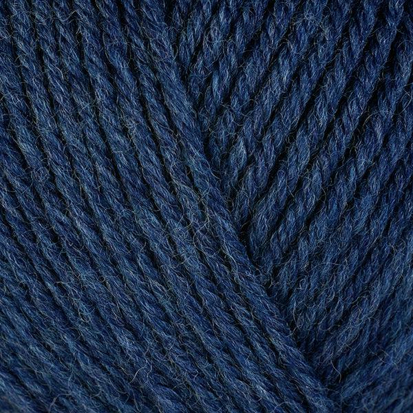Detail of Berroco Ultra Wool Delphinium 33138. a heathered denim blue.