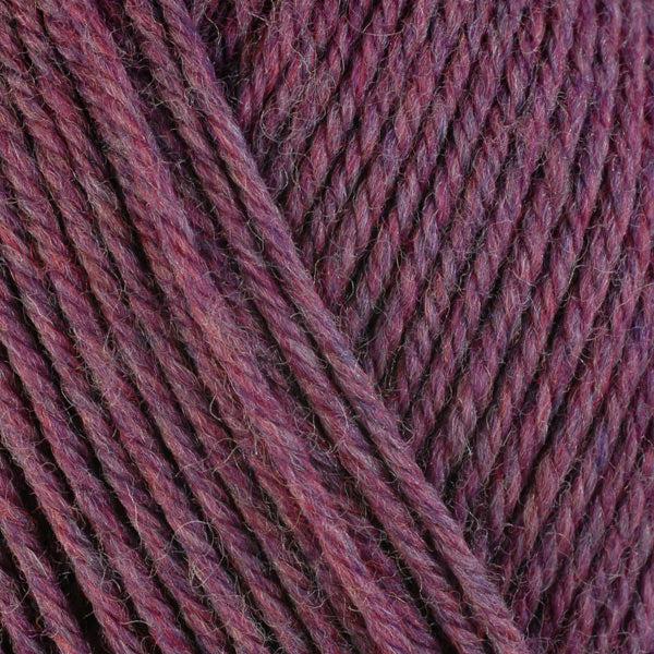 Detail of Berroco Ultra Wool Heather 33153, a dark heathered purple. 
