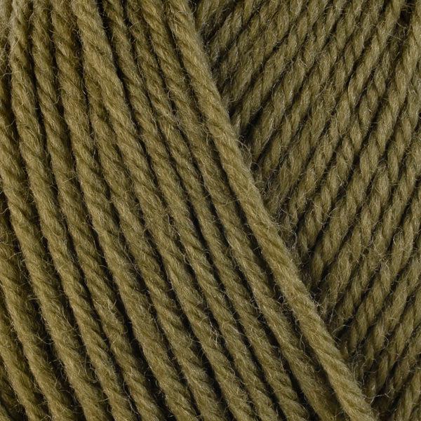 Detail of Berroco Ultra Wool Lentil 3330, a dark brownish green.