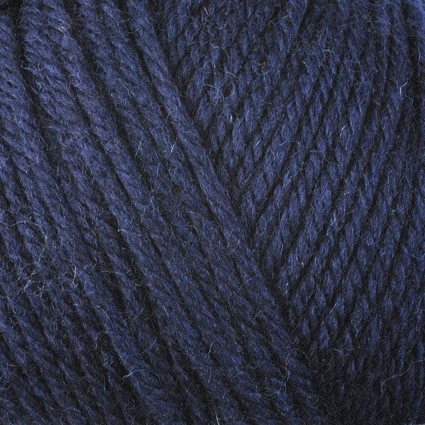 Detail of Berroco Ultra Wool Maritime 3365, a deep navy blue. 