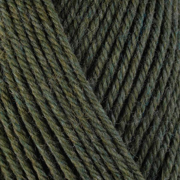 Detail of Berroco Ultra Wool Marjoram 33118, a dark olive green. 