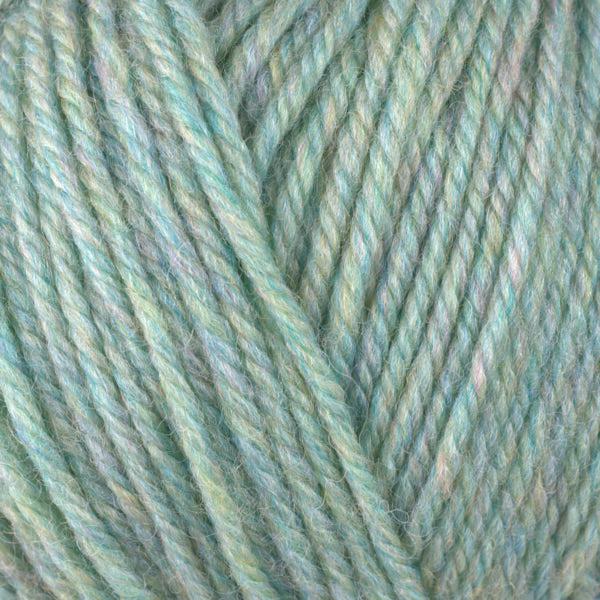 Detail of Berroco Ultra Wool Matcha 33161, a heathered pale green.