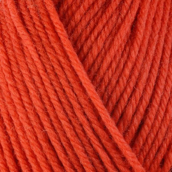 Detail of Berroco Ultra Wool Nasturtium 3336, a deep orange. 