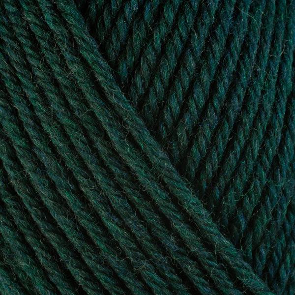 Detail of Berroco Ultra Wool Pine 33149, a deep blue green. 