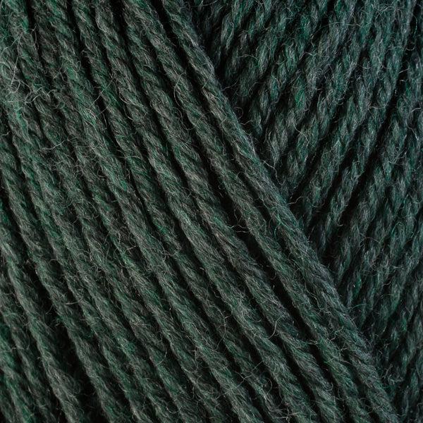 Detail of Berroco Ultra Wool Rosemary 33158, a heathered dark piney green.