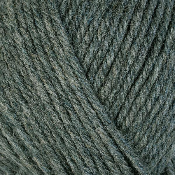 Detail of Berroco Ultra Wool Spruce 33125, a heathered greyish green. 