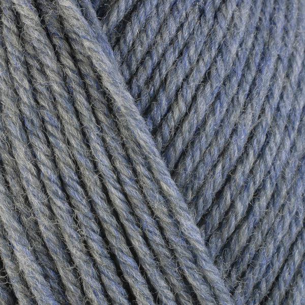 Detail of Berroco Ultra Wool Stonewashed 33147, a medium light grey blue. 
