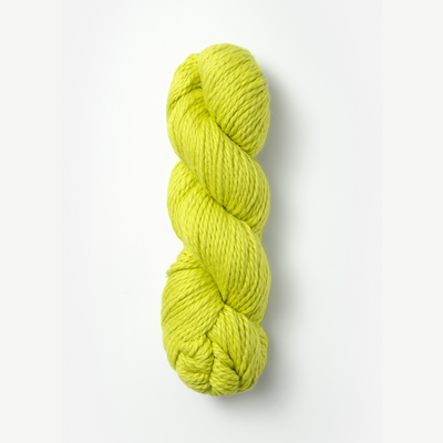 Twisted skein of Blue Sky Organic Cotton in a bright greenish yellow.