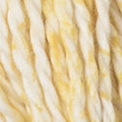 Detail of Blue Sky Organic Printed Cotton Sundrop 2207, in yellow and white.