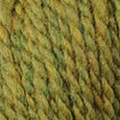 Detail of Blue Sky Woolstok 50g earth ivy, a medium brownish green. 
