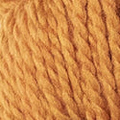 Detail of Blue Sky Woolstok 50g ember glow, a bright orangey yellow.