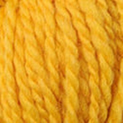Detail of Blue Sky Woolstok 50g spun gold, a bright, warm yellow.