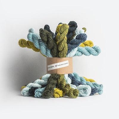 Blue Sky Woolstok Bundle Cool, 21 mini skeins in 7 shades of blues and greens. 